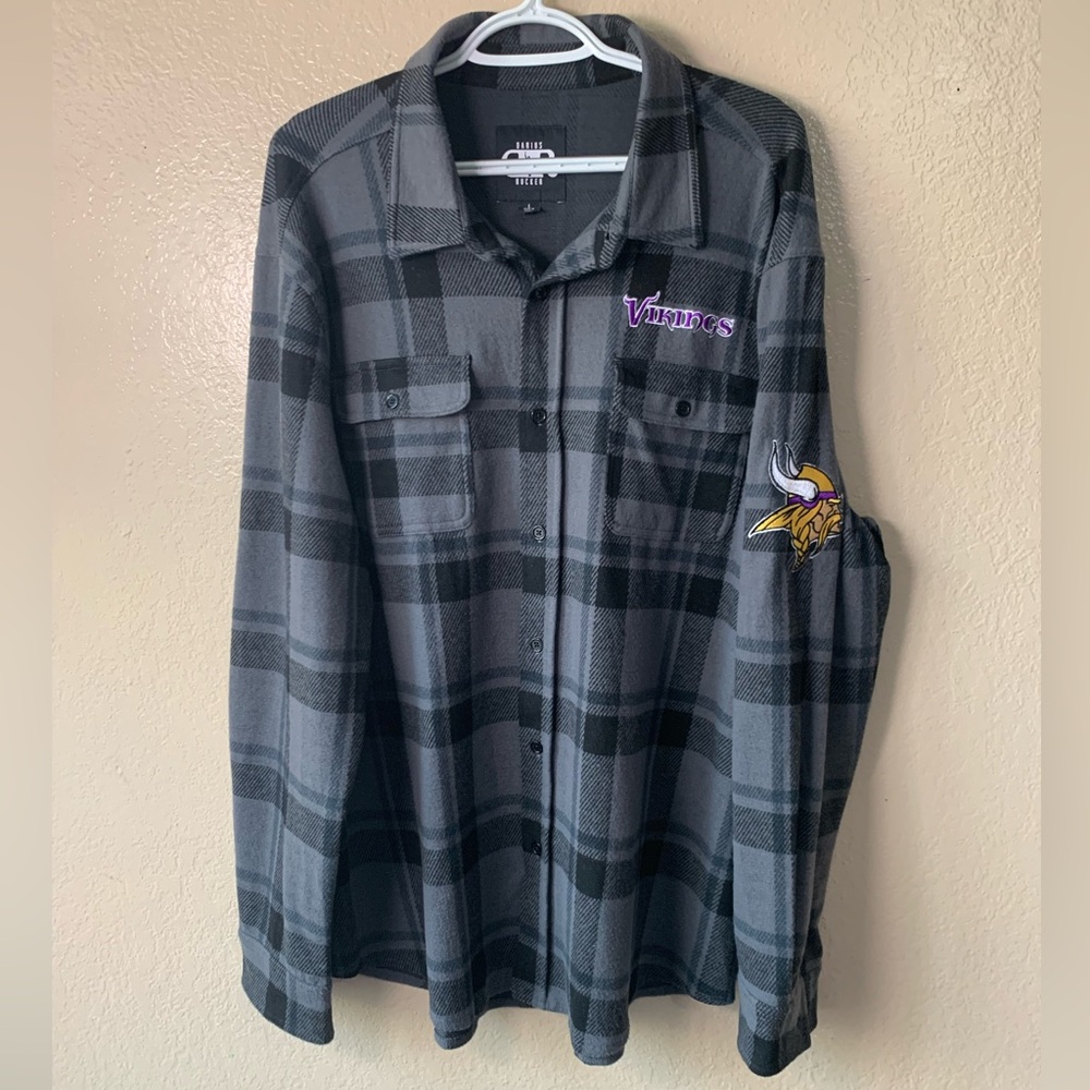 DARIUS RUCKER COLLECTION Minnesota Vikings Plaid Button Down Shirt Size L